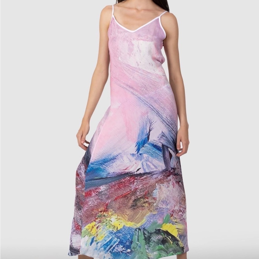 Brand New- WEARABLE ART  Silk-Like Slip Dress Miracle - Made in London